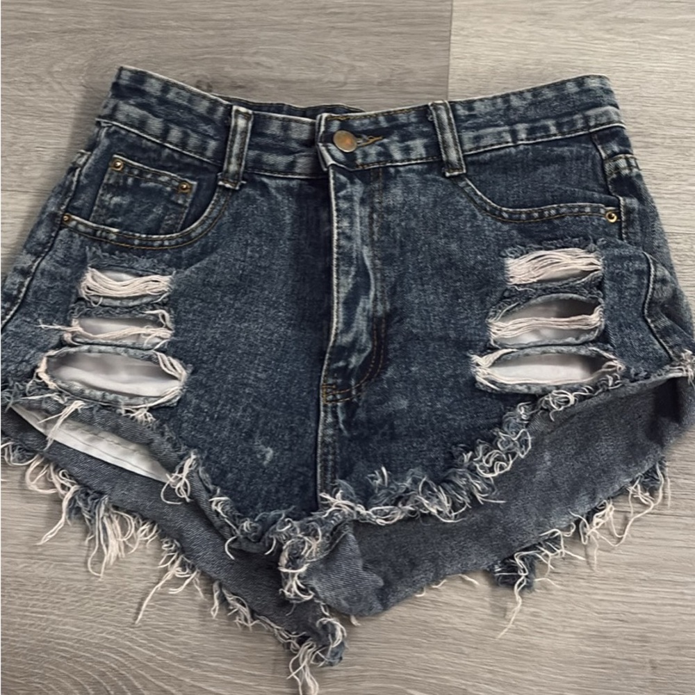 Distressed Denim Shorts
